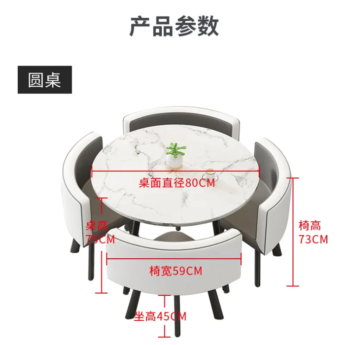 Living Room Chairs Minimalist Modern Dining Table Set 4 Chairs Comedor 4 Sillas Reception Coffee Tables Kitchen Furniture HY