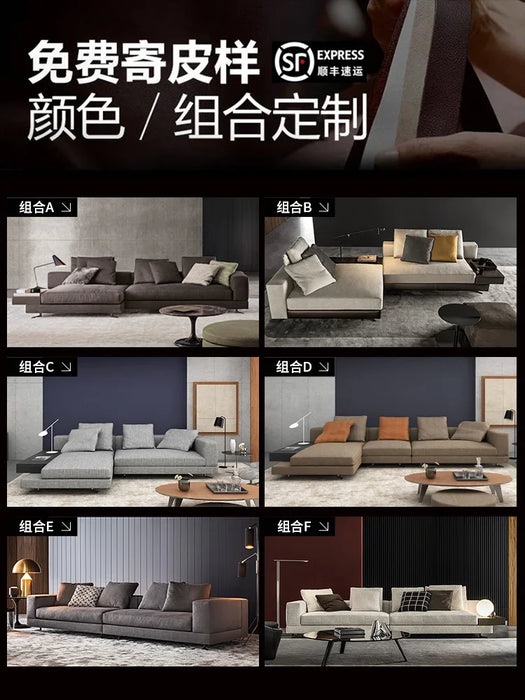 Living Room Fabric Craft Sofa U-Shaped Corner Concubine Combination Furniture
