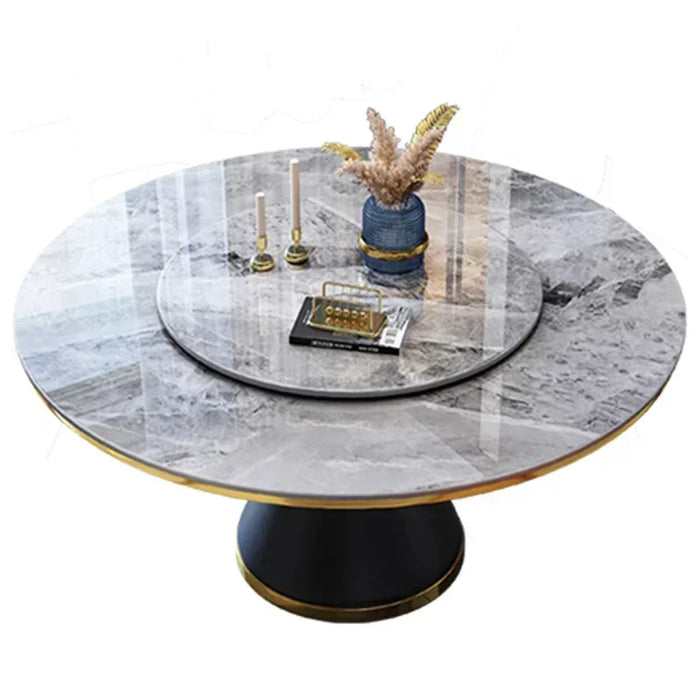 Center Round Dining Tables Mobile Dressing Console Stone Luxury Dining Table Set 4 Chairs Turntable Tavoli Da Pranzo Furniture
