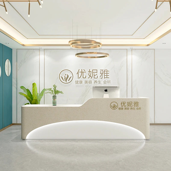 Beauty Salon Reception Desks European Computer Checkout Shop Futuristic Reception Desks Modern Bureau Meuble Salon Furniture