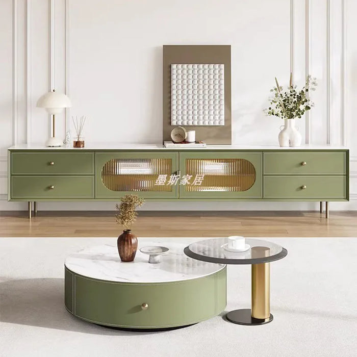 Table Modern Saddle Leather TV Cabinet Girl Monitor TV Stands Television Chest of Drawers Moveis Living Room Furniture for Tv