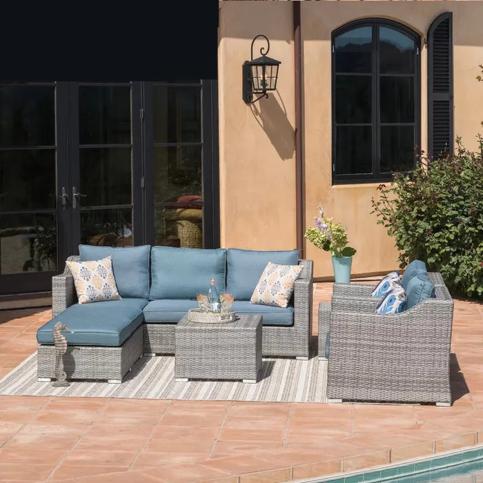 Waterproof and sunscreen outdoor courtyard garden terrace balcony rattan woven rattan chair furniture combination