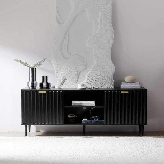 Okvnbjk TV Stand for 65+ Inch TV, Modern Living Room Entertainment Center with Storage Cabinets