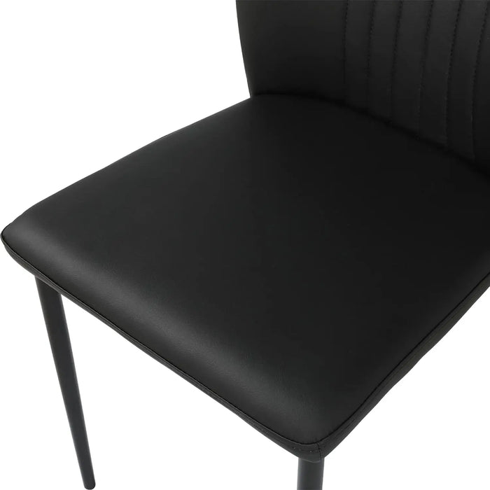 Dining Chair PU Leather Living Room Chair Modern Kitchen Armless Side Chair with Metal Legs