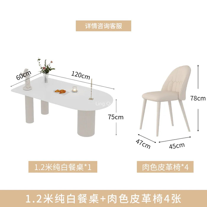 Restaurant Office Dining Table Set 4 Chairs Small Apartmen Modern Table Italian Japanese Mesas De Comedor Living Room Furniture
