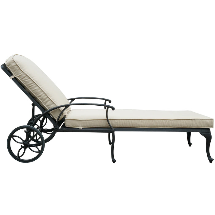 Aluminium Cast  Lounge Chair Lounger Recliner Chair For Patio Lawn Beach Pool Side Sunbathing Outdoor Furniture