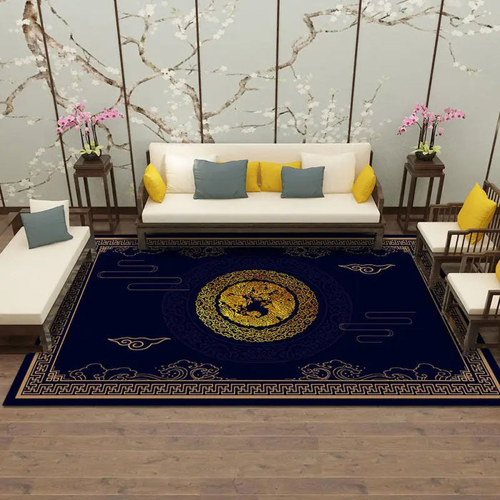 Beijing Style Carpets for Living Room Coffee Table Chinese Style Large Area Rugs for Bedroom Bedside  Study Non-slip Floor Mat