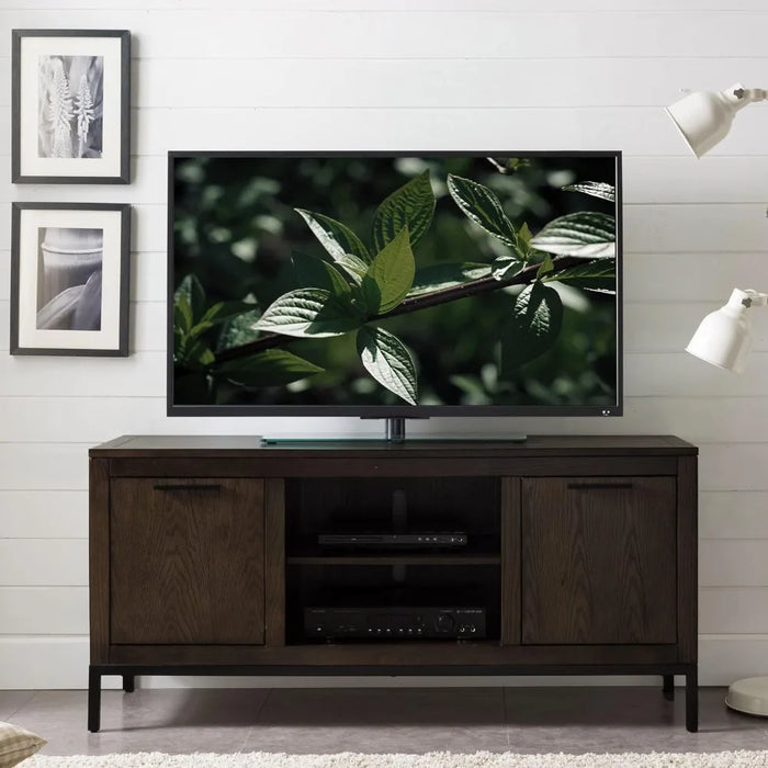 Leick Home Riley Holliday Flat Wall 60" TV Stand, BrownBronze