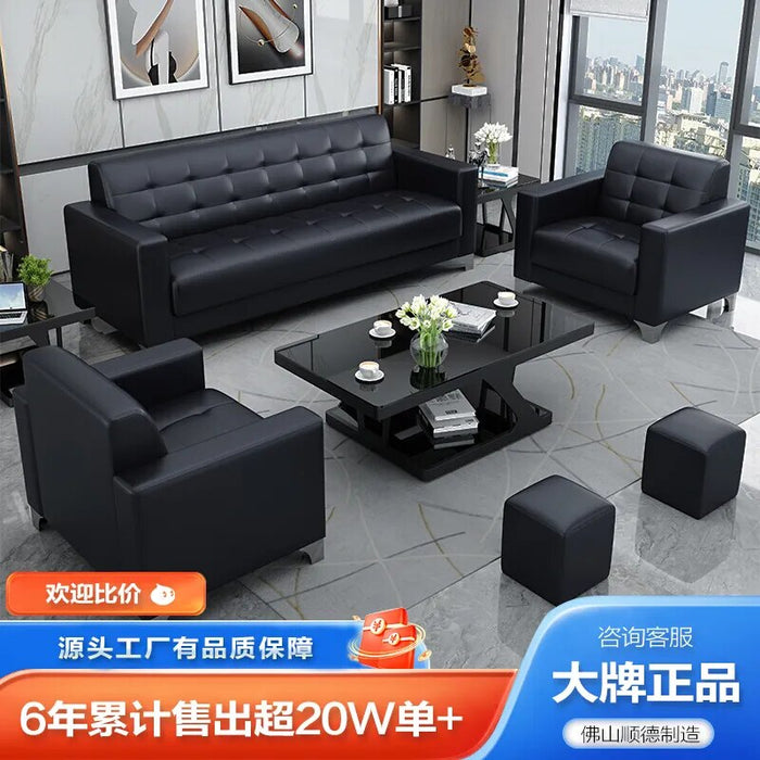 Office sofa, business reception, modern simple reception, single person, three person, office sofa, coffee table combination set