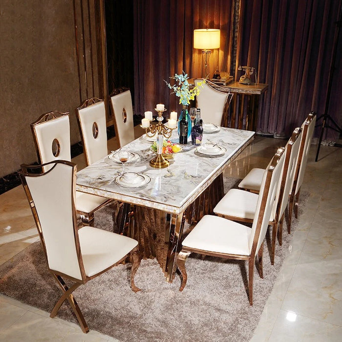 Light luxury home rectangular table simple modern creative marble table
