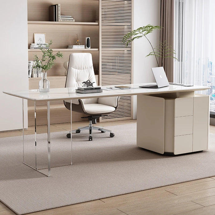Study Conference Office Desks Standing Organizer Reception Corner Office Drawers White Mesa Para Escritorio Furniture WJ25XP