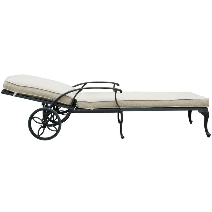 Aluminium Cast  Lounge Chair Lounger Recliner Chair For Patio Lawn Beach Pool Side Sunbathing Outdoor Furniture