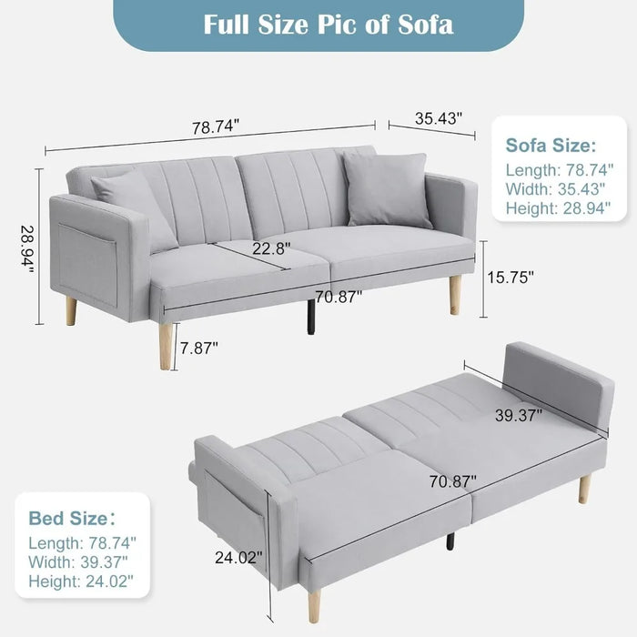 Sofa Bedroom Living Room Sofas Compact and Stylish Futon Linen Sofa Bed for Small Spaces Foldable Furniture Home