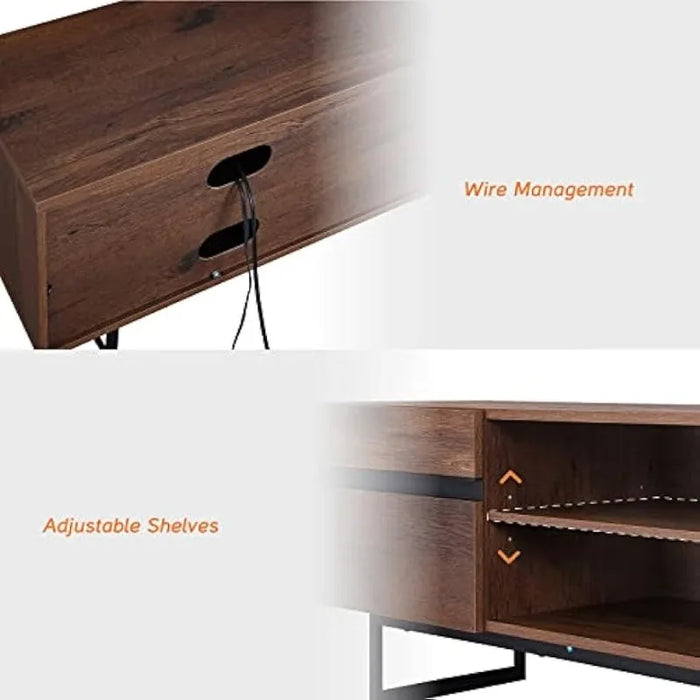 Modern TV Stand for Up To 100 Inch 2 in 1 Entertainment Center TV Console with Storage Cabinets Media Console for Living Room
