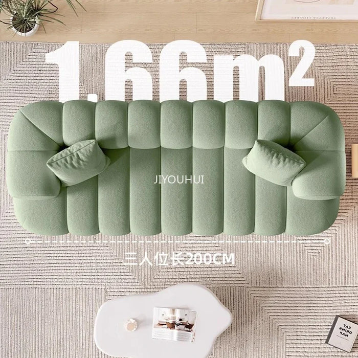 High Quality Cream Clouds Sofa Green Straight Free Shipping Comfort Couch Customized Small Family Divano Letto Home Furniture