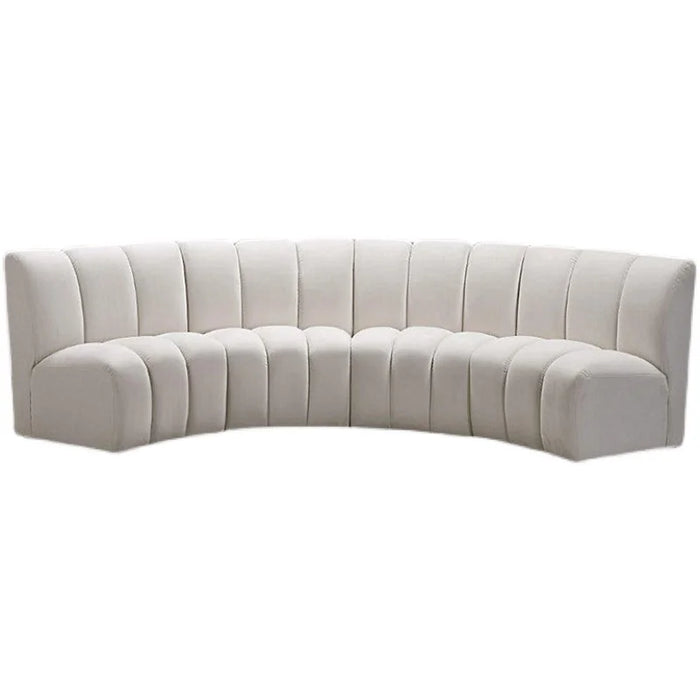 Italian light luxury white circular fabric sofa hotel sofa Nordic designer abnormity corner club sofa