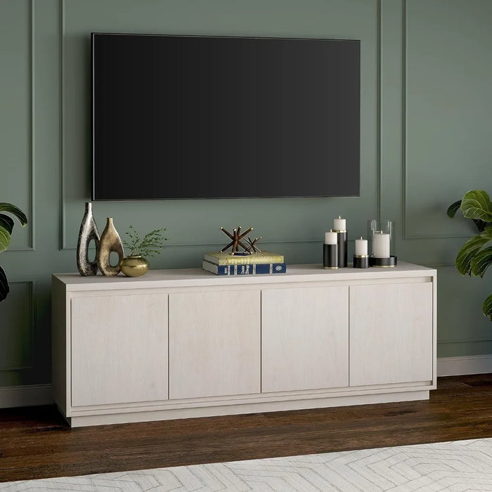 Living room TV cabinet, floor standing TV cabinet with 4 cabinets, 68 inches wide, white