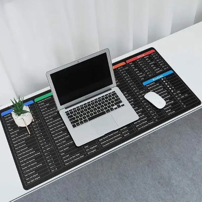 Quick Key Super Large Anti-slip Keyboard Pad & Office Software Shortcuts Pattern Mouse Pad Gaming Mouse Mat for Game Office Work