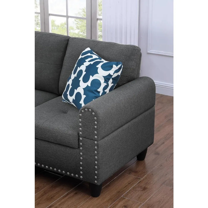 3 piece modular sofa set,L shaped 5 seater corner sofa upholstered sofa and sofa,With 2 cup holders and storage footrest