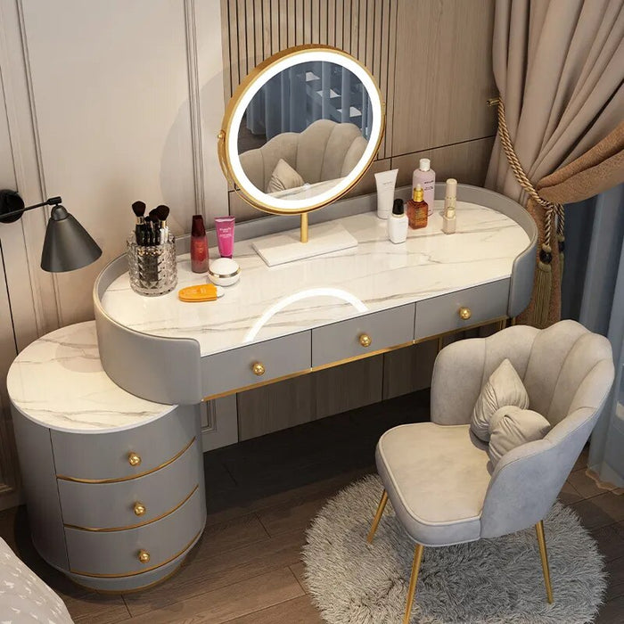 Lighting Drawer Dressing Table Luxury Nordic Bedroom Vanity Woman Makeup Dressing Table Tocador Maquillaje Household Products