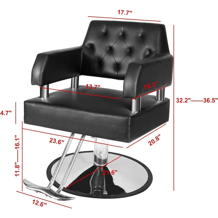 Barber Chair Salon Chair for Hair Stylist with Hydraulic Pump Adjustable Height 360 Degrees Swivel Hair Chair Spa Beauty