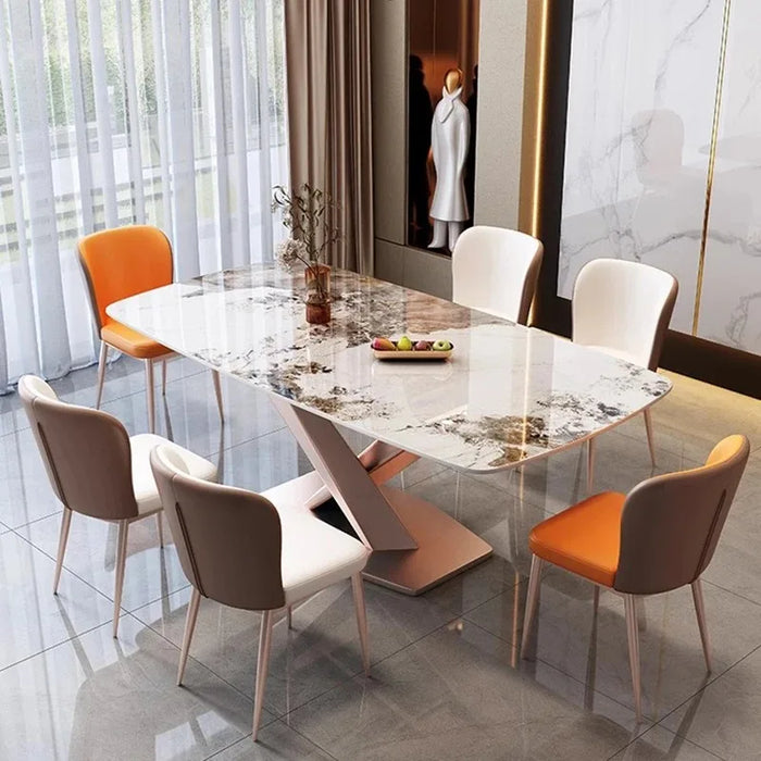 Luxury Dinning Table Kitchen Marble Balcony Dinner Dinner Table Coffee Mesa Lateral Comedor Dining Room Table And Chairs Set