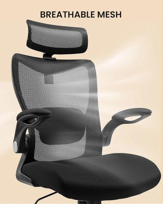 ErGear Office Chair, Desk Chair with Flip-Up Armrests, Ergonomic Office Chair with 2'' Adjustable Lumbar Support & Headrest