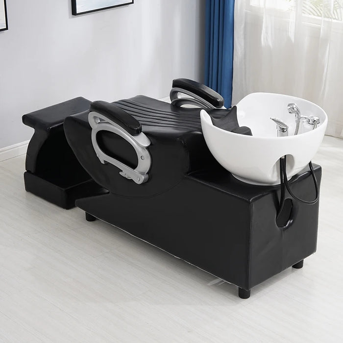 Barb Hair Salon Shampoo Chairs Dedicated Customization Pottery Pot Simplicity Shampoo Chairs Lie Massageador Furniture QF50SC