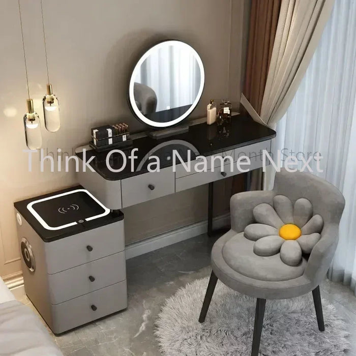 Grey Nightstands Dressing Table Mirror Standing Closet Bedside Dressing Table Bedroom Tocador Maquillaje Makeup Furniture