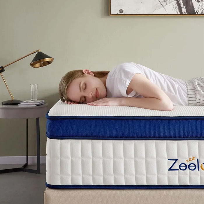 14 Inch King Mattress, Gel Memory Foam Innerspring Hybrid King Mattress with Tencel Cover