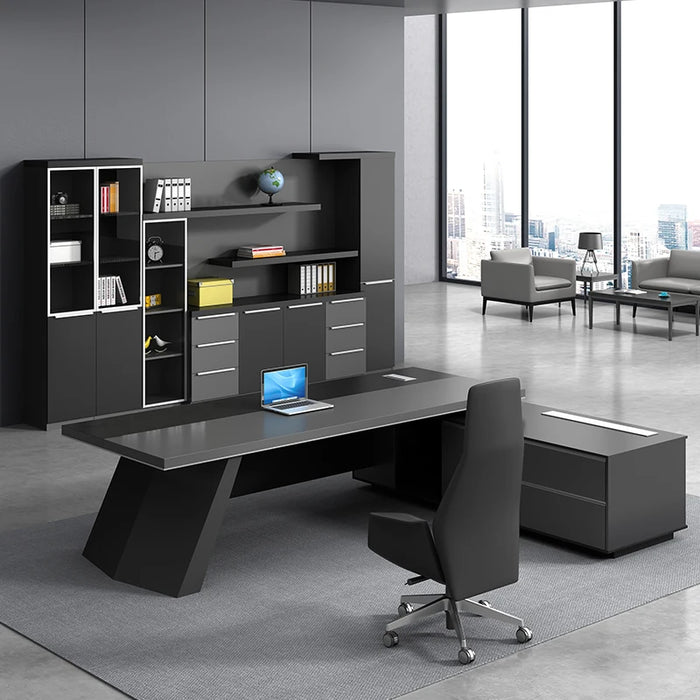 Black Long Office Desks Minimalist Unique Unique Storage Computer Desks Executive Conference Mesa Escritorio Home Furnitures