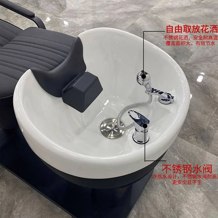 Barber Equipment Shampoo Chair Stylist Luxury Wash Hair Salon Shampoo Chair Basin Hairstylist Mobile Potable Cadeira Furniture