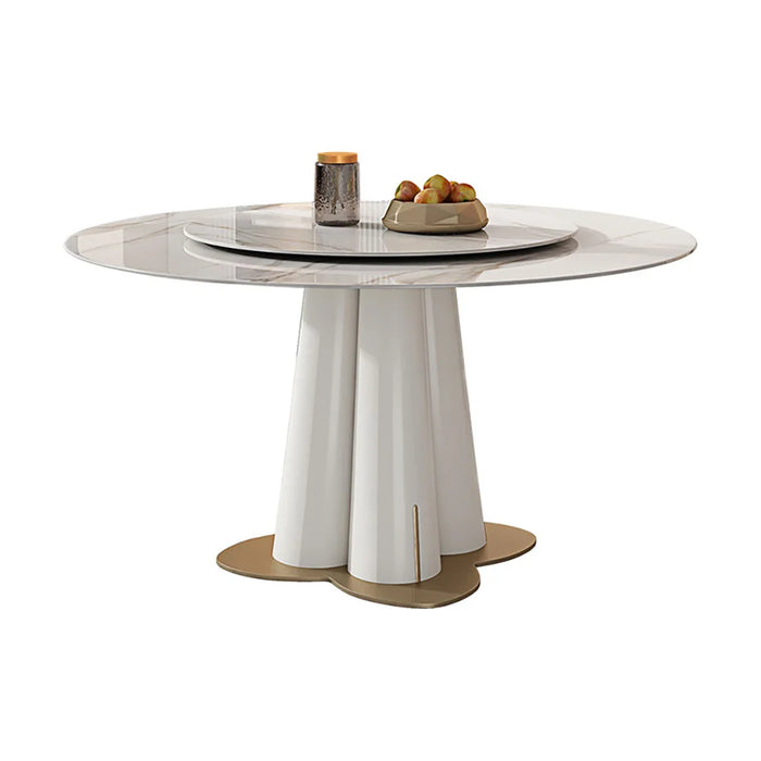 Luxury Slate Round Dining Table 1.5m Round Table with Turntable 10 People Table Modern Home Furniture