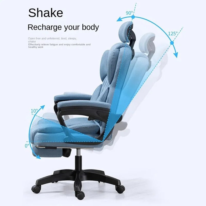 Upgraded Computer Chair, Home Office Comfort, Boss Chair Liftable Lying Linger, Cotton and Linen Reathable All-season Universal