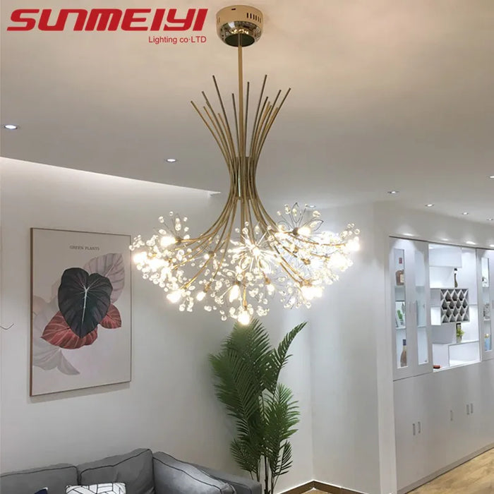 Luxury LED Chandeliers Art deco Gold Chandelier Pendant For Living room Kitchen Modern Bedroom Crystal Lighting