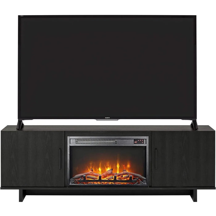 TV cabinet, electric fireplace 60 ", black oak tree TV bracket, home living room storage TV bracket