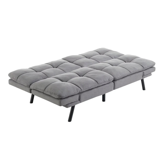 Memory Foam Futon, Gray Faux Suede  Home Furniture