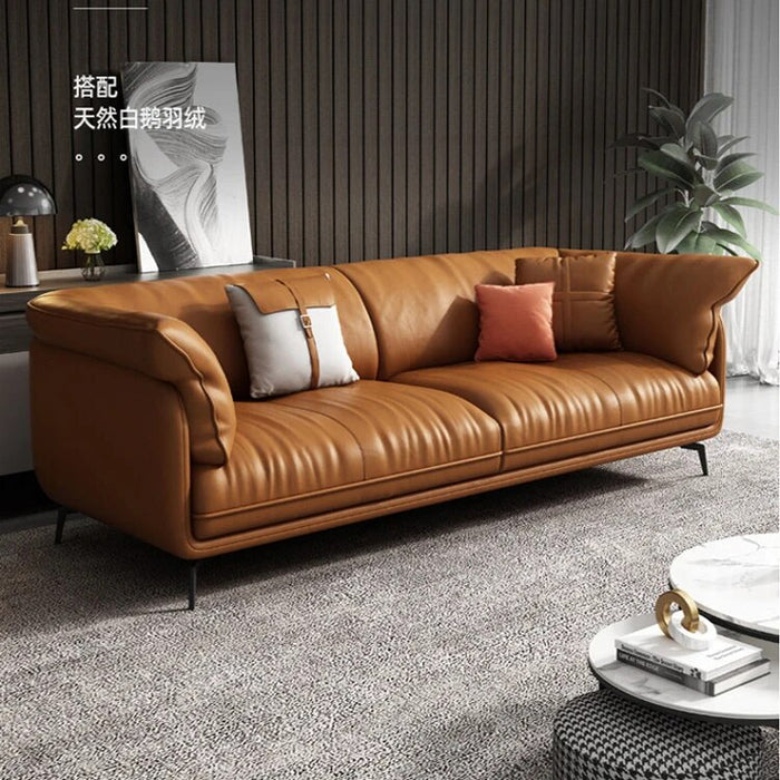 Italian-style modern light luxury high-end size Huxing Leather Sofa Set Furniture Living Room Upholstered Sectionals Sofa