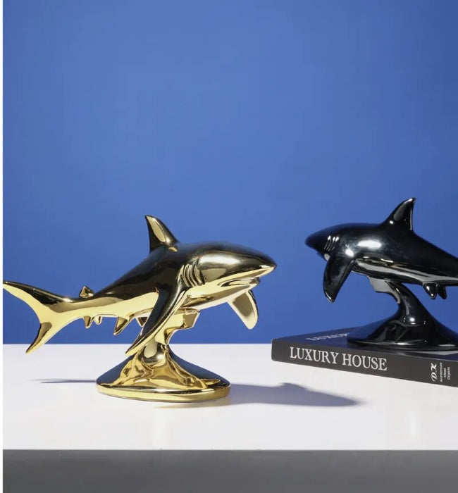 31CM modern Creative shark resin Ornaments Living Room Office Desk Home Decoration Resin Crafts High File  Business Gifts