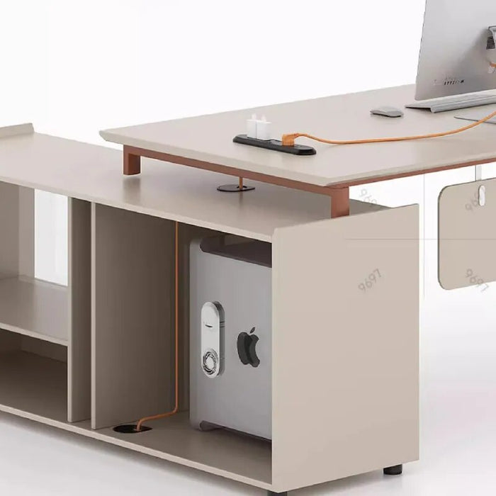 Organizer Reception Office Desk L Shaped Luxury Executive Computer Desk Table White Modern Escritorios De Oficina Furniture