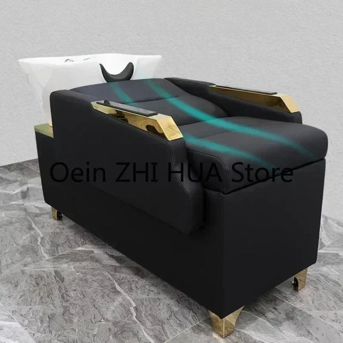 Hairdressing Massage Shampoo Chair Fashion Simplicity Hair Salon Dedicated Half Lying Shampoo Chair Lavacabezas Furniture QF50SC
