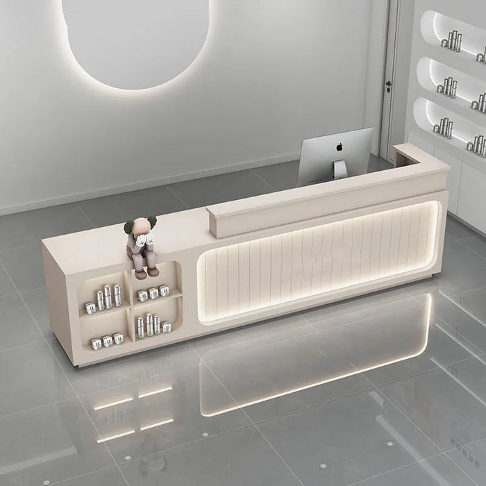 Supermarket Hotel Reception Desk Mobile Retail Premium Display Shopping Reception Desk Designs Meuble Caisse Furnitures HDH