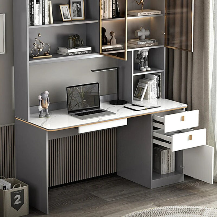 Home Computer Office Desks Study Table Write Shelf Storage Office Desks Modern Luxury Escritorio Ordenador Work Furniture QF50OD