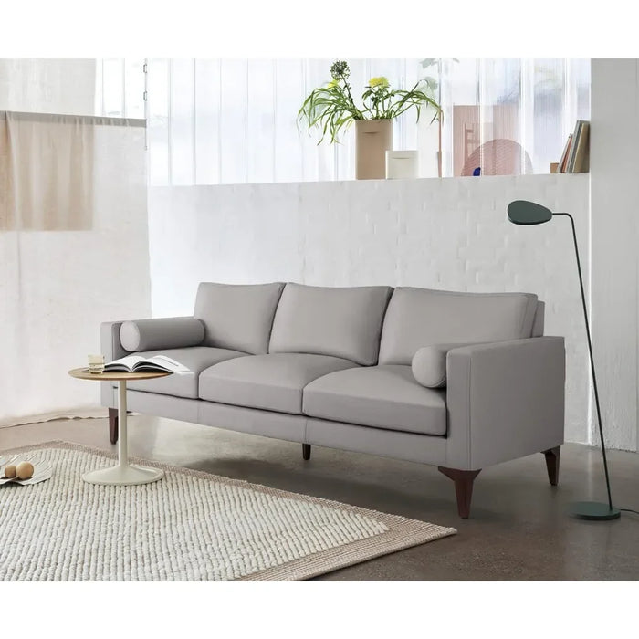 Upholstered Modern Living Room Sofa, Two-seater Sofa with Sturdy Wooden Feet, No Assembly Required