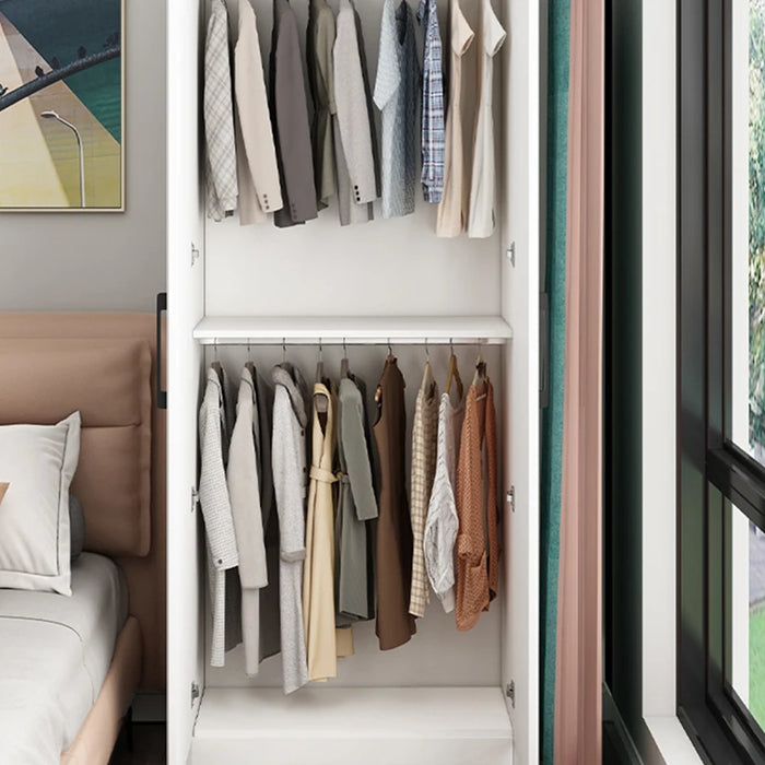 Simple Wooden Wardrobes Apartment Organizer Bedroom Free Shipping Clothes Cabinets White Modern Armario De Ropa Home Furniture