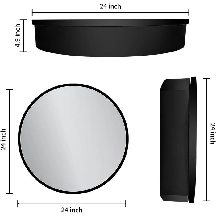 Shelf for Bathroom Organizer and Storage 24x24 Inch Black Bathroom Round Medicine Cabinet With Mirror Accessories Accessory Home
