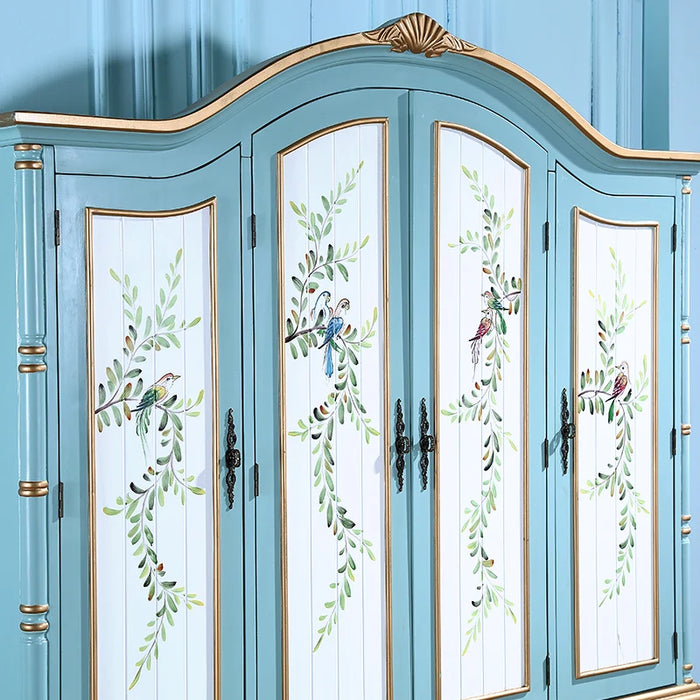 American style painted wardrobe, European style storage and storage, rural bedroom cabinet, large wardrobe