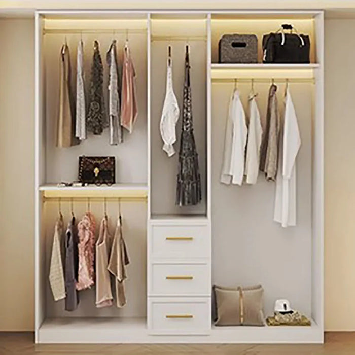 Nordic Display Wardrobes Wooden Glass Storage Apartment Tall Simple Cabinets Luxury Clothes Armario De Ropa Salon Furnitures