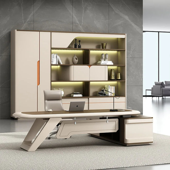 Boss Executive Office Desk Modern Luxury Reception Standing Table Reception Mesa Escritorio Con Cajones Office Furniture DWH