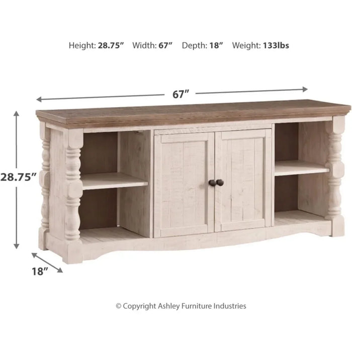 2 Door Cabinet and Shelves For Storage Farmhouse TV Stand Fits TVs Up to 65" Tv Furniture Table Home Freight free